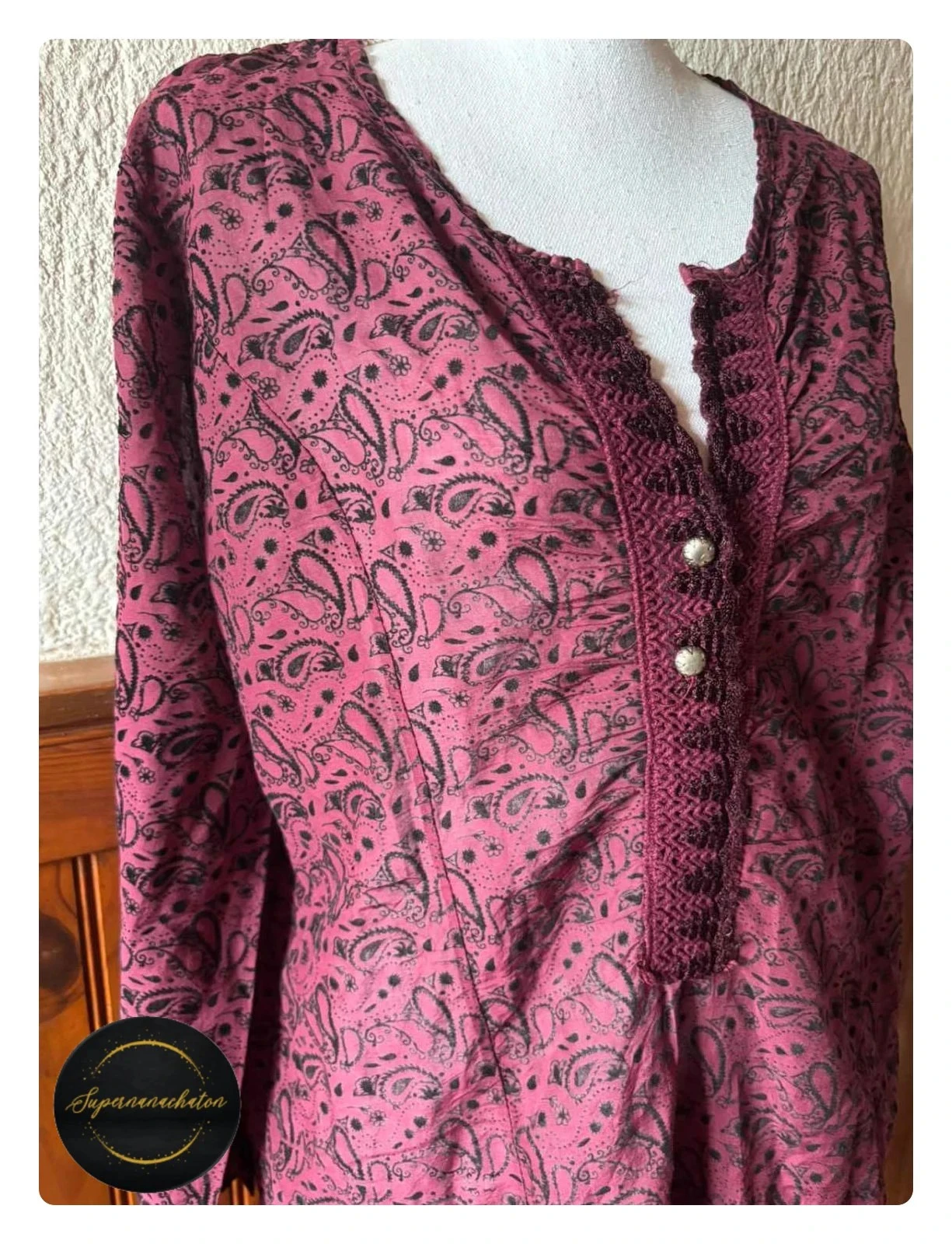 Tunique en Soie et Coton - Style Boho Chic - Micky Made in Italy - Taille L / 40